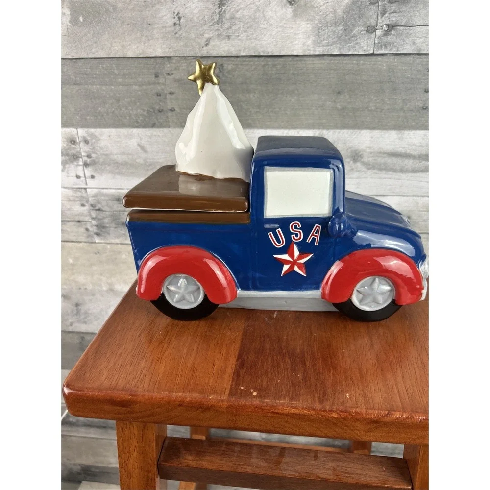 DAVID'S COOKIES CERAMIC CANISTER JAR 4TH OF JULY EDITION